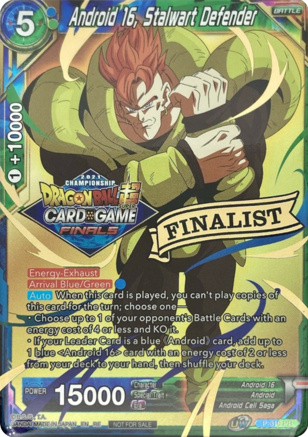 Android 16, Stalwart Defender (2021 Tournament Pack Vault Set - Finalist Gold Stamped) (P-310) [Tournament Promotion Cards] Fashion