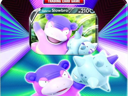 Sword & Shield: Vivid Voltage - V Forces Tin (Galarian Slowbro V) For Sale