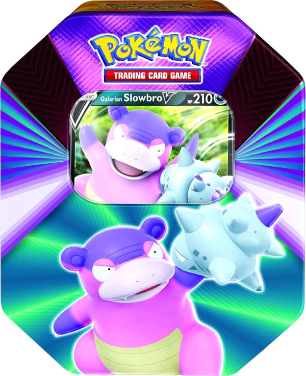 Sword & Shield: Vivid Voltage - V Forces Tin (Galarian Slowbro V) For Sale