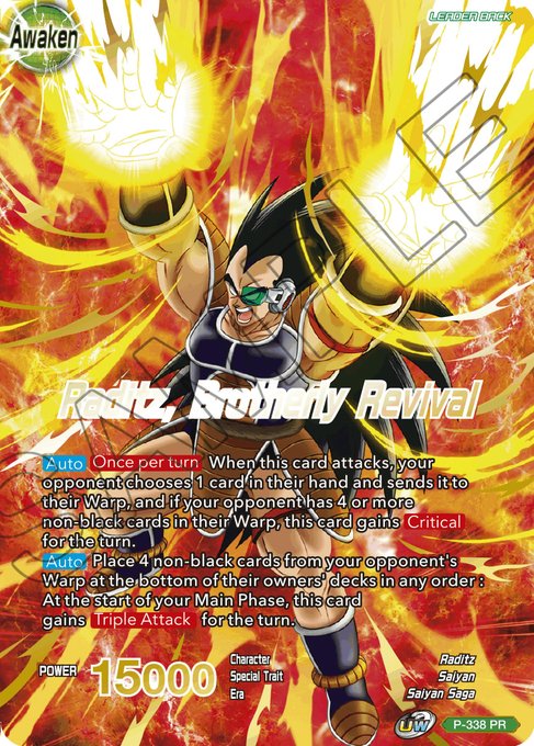 Raditz    Raditz, Brotherly Revival (Gold Stamped) (P-338) [Saiyan Showdown Prerelease Promos] Online Sale