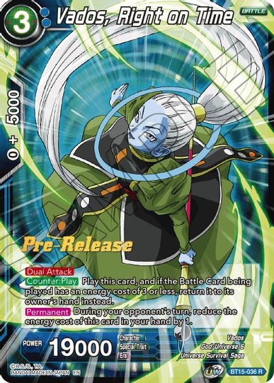 Vados, Right on Time (BT15-036) [Saiyan Showdown Prerelease Promos] Sale