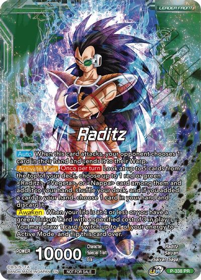 Raditz    Raditz, Brotherly Revival (Gold Stamped) (P-338) [Saiyan Showdown Prerelease Promos] Online Sale