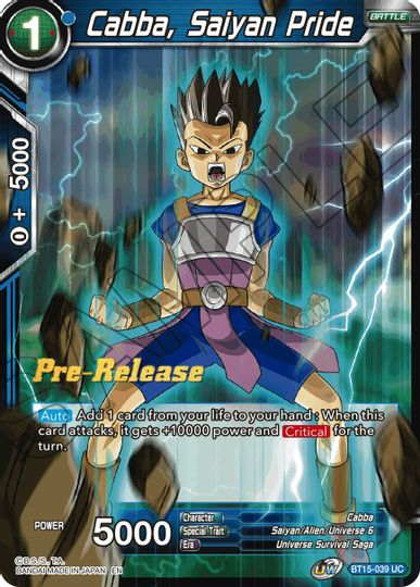 Cabba, Saiyan Pride (BT15-039) [Saiyan Showdown Prerelease Promos] Hot on Sale